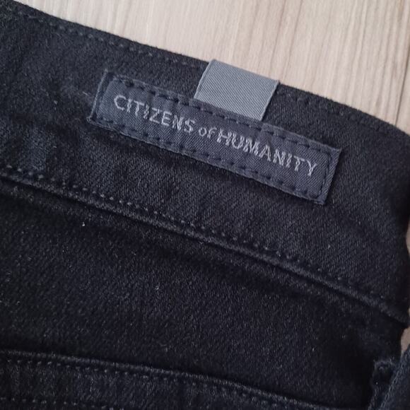 Citizens of Humanity Rocket Studded Ankle Split Hem Jeans Black 26W - Picture 13 of 14